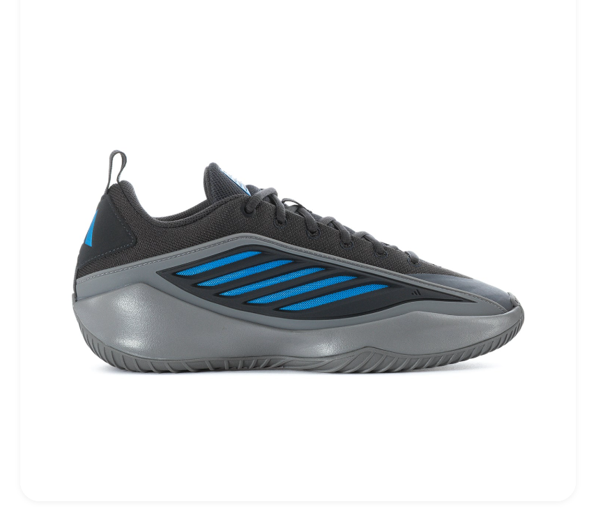 Adidas Black and Grey Sneakers with Blue Accents