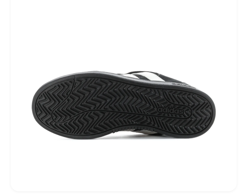 Adidas Black Low-Top Sneakers with White Stripes and Contrast Stitching