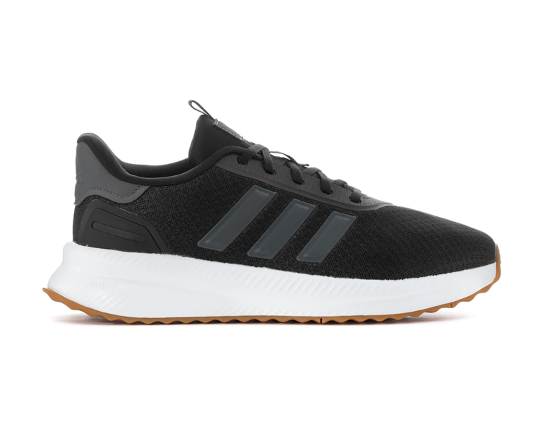 Adidas Black Mesh Sneakers with Grey Stripes and Gum Outsole