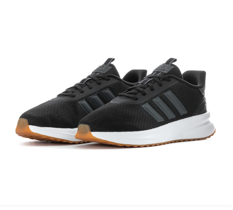 Adidas Black Mesh Sneakers with Grey Stripes and Gum Outsole