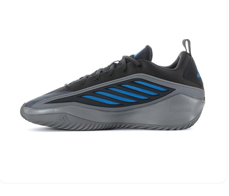 Adidas Black and Grey Sneakers with Blue Accents