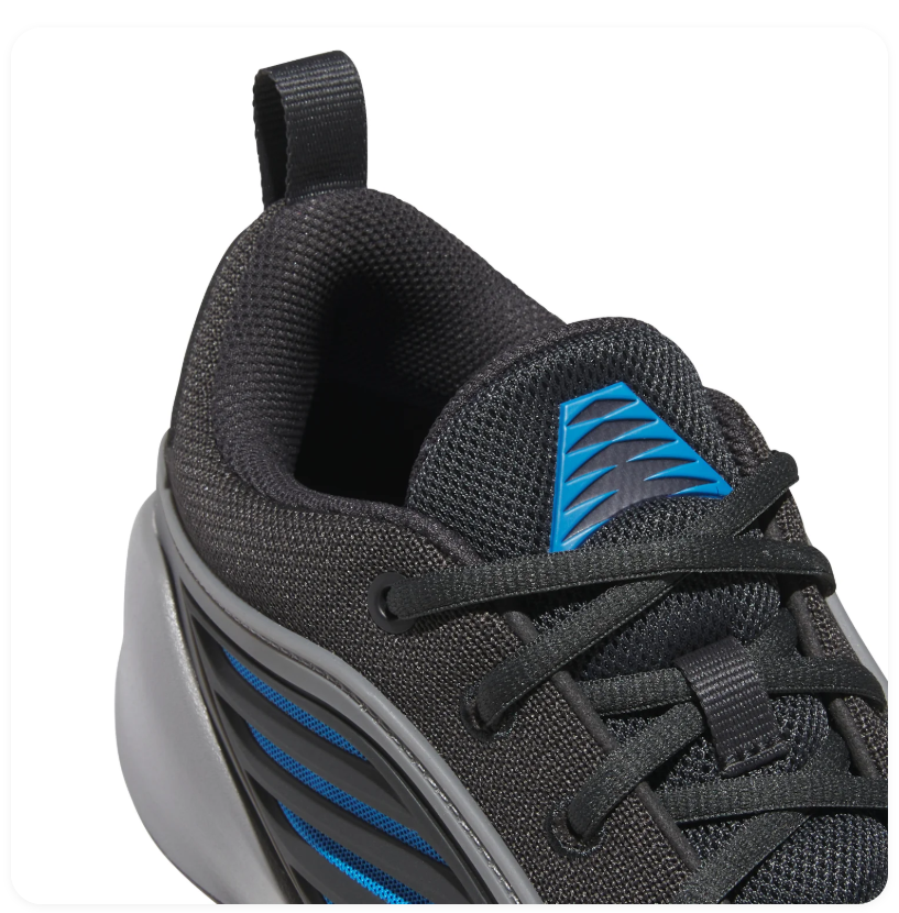 Adidas Black and Grey Sneakers with Blue Accents