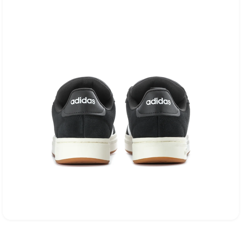 Adidas Black Sneakers with White Stripes and Gum Outsole