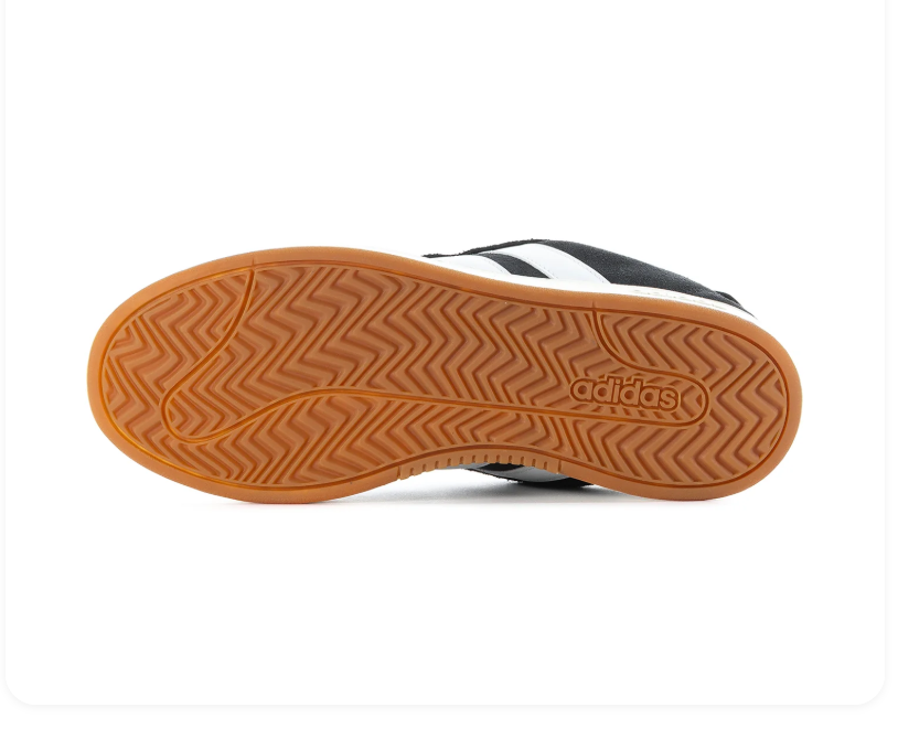 Adidas Black Sneakers with White Stripes and Gum Outsole