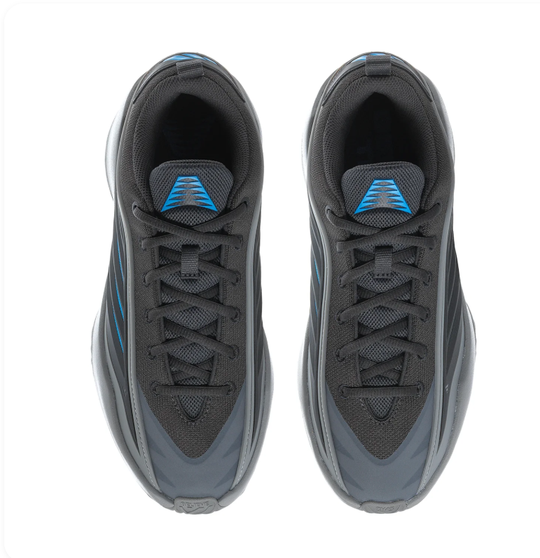 Adidas Black and Grey Sneakers with Blue Accents