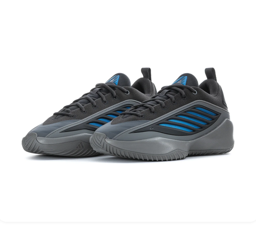 Adidas Black and Grey Sneakers with Blue Accents