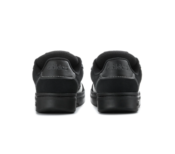 Adidas Black Low-Top Sneakers with White Stripes and Contrast Stitching